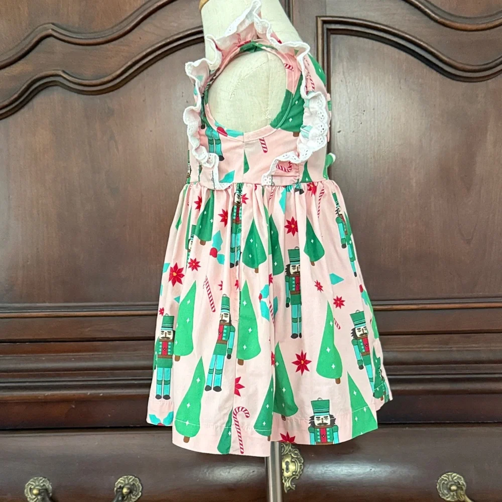 Eleanor Rose Christmas Dress 18M Pink Green Nutcracker Tree Holiday Boutique